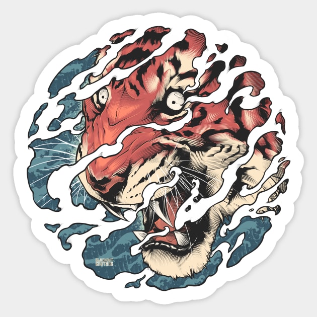 Tora - Japanese tiger tattoo art Sticker by BlackoutBrother